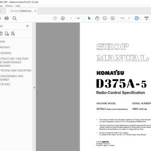 Komatsu D375A-5 Shop Manual SEBM028901 - PDF DOWNLOAD