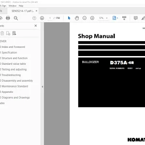 Komatsu D375A-6R Bulldozer Shop Manual SEN05214-17 PDF