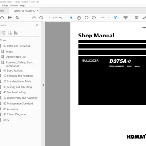 Komatsu D375A-8 Bulldozer Shop Manual SEN06708-09 PDF