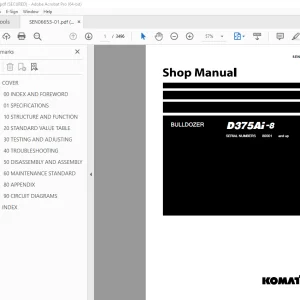 Komatsu D375Ai Bulldozer Shop Manual SEN06653-01 - PDF DOWNLOAD 