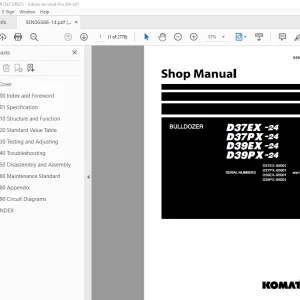 Komatsu D37EX-24 D37PX-24 D39EX-24 D39PX-24 Bulldozer Shop Manual PDF