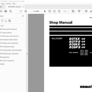 Komatsu D37EX-24 D37PX-24 D39EX-24 D39PX-24 Bulldozer Shop Manual SEN06868-08 PDF