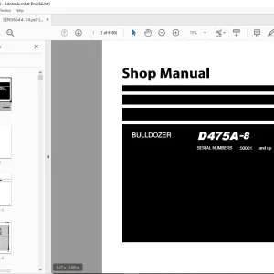 Komatsu D475A-8 Bulldozer Shop Manual SEN06644-14 PDF DOWNLOAD