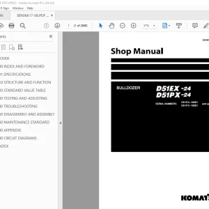Komatsu D51EX-24 D51PX-24 Bulldozer Shop Manual SEN06617-06 PDF