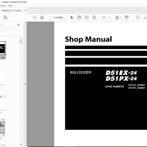 Komatsu D51EX-24,D51PX-24 Bulldozer Shop Manual KEBM661710 PDF