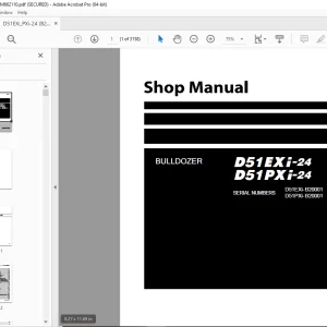 Komatsu D51EXi-24,D51PXi-24 Bulldozer Shop Manual KEBM662110 PDF