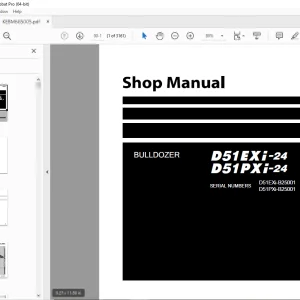 Komatsu D51EXi-24,D51PXi-24 Bulldozer Shop Manual KEBM685005 PDF