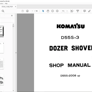 Komatsu D55S-3 Dozer Shovel Shop Manual D55S.3-BE2 PDF