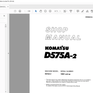 Komatsu D575A-2 Shop Manual SEBM000105 - PDF DOWNLOAD