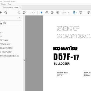 Komatsu D57F-17 Bulldozer Shop Manual SEBM013Y1701 PDF