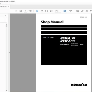 Komatsu D61EX-23 D61PX-23 Shop Manual -  PDF DOWNLOAD