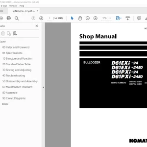 Komatsu D61EXi-24 D61EXi-24E0 D61PXi-24 D61PXi-24E0 Bulldozer Shop Manual PDF