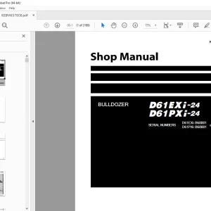 Komatsu D61EXi-24,D61PXi-24 Bulldozer Shop Manual KEBM657808 PDF