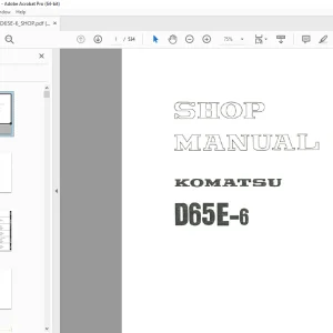 Komatsu D65E-6 Bulldozer Shop Manual - PDF DOWNLOAD