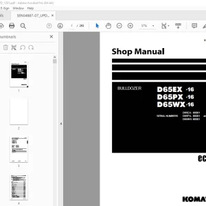 Komatsu D65EX-16 D65PX-16 D65WX-16 Bulldozer Shop Manual PDF
