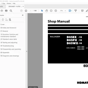 Komatsu D65EX-16 D65PX-16 D65WX-16 Bulldozer Shop Manual SEN04887-14 PDF