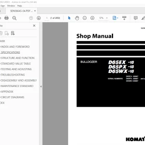 Komatsu D65EX-18 D65PX-18 D65WX-18 Bulldozer Service Manual PDF