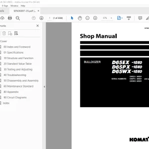 Komatsu D65EX-18E0 D65PX-18E0 D65WX-18E0 Bulldozer Shop Manual PDF