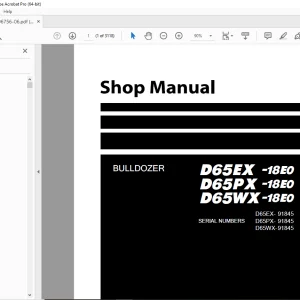 Komatsu Bulldozer D65EX-18E0,D65PX-18E0,D65WX-18E0 Shop Manual SEN06756-06 PDF