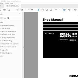 Komatsu D65EXi-18E0 D65PXi-18E0 Bulldozer Shop Manual SEN06757-05 - PDF DOWNLOAD 