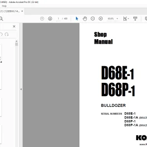 Komatsu D68E-1 D68P-1 BULLDOZER Shop Manual SEBMU1440102 - PDF DOWNLOAD