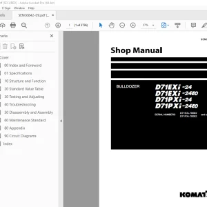 Komatsu D71EXi-24 D71EXi-24E0 D71PXi-24 D71PXi-24E0 Bulldozer Shop Manual SEN06842-09 PDF