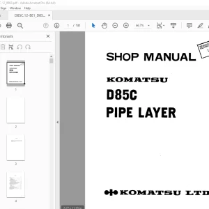 Komatsu D85C Pipe Layer Service Manual PDF Download