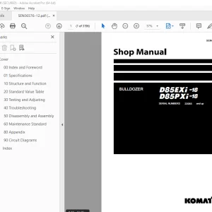 Komatsu D85EXi -18 D85PXi-18 Bulldozer Shop Manual SEN06576-12 PDF