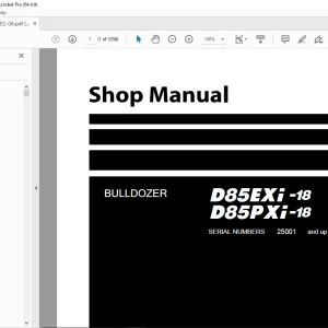 Komatsu D85EXi-18,D85PXi-18 Bulldozer Shop Manual SEN06902-06 PDF