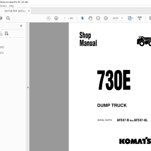 Komatsu DUMP TRUCK 730E Shop Manual (DG708) PDF