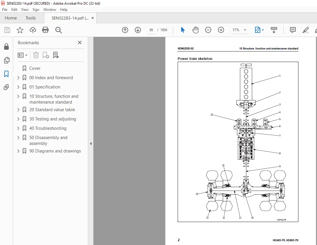 Komatsu DUMP TRUCK HD465-7R HD605-7R Shop Manual SEN02283-16 - PDF - Image 3