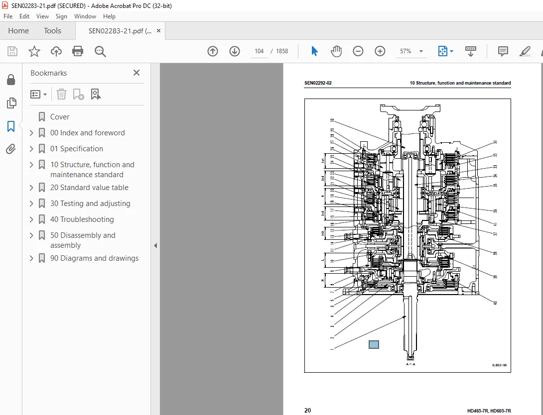 Komatsu DUMP TRUCK HD465-7R HD605-7R Shop Manual SEN02283-21 - PDF DOWNLOAD - Image 2