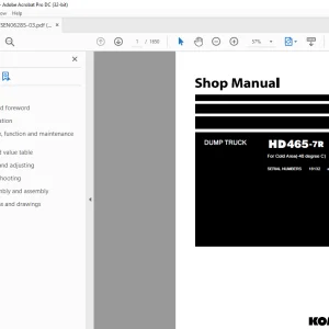 Komatsu DUMP TRUCK HD465-7R Shop Manual SEN06285-03 - PDF DOWNLOAD