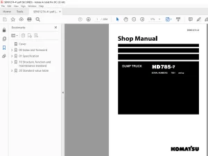 Komatsu DUMP TRUCK HD785-7 Shop Manual SEN01274-41 - PDF DOWNLOAD
