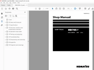 Komatsu DUMP TRUCK HD785-7 Shop Manual SEN05900-22 - PDF DOWNLOAD