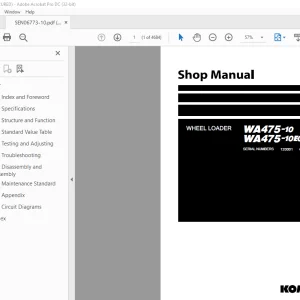 Komatsu Dump Truck WA475-10 WA475-10E0 Shop Manual SEN06773-10 PDF