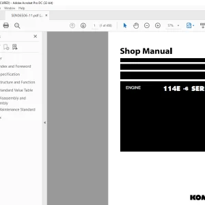 Komatsu ENGINE 114E -6 SERIES Shop Manual SEN06506-11- PDF DOWNLOAD