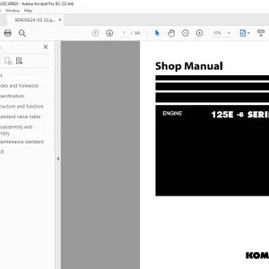Komatsu ENGINE 125E -6 SERIES SHOP MANUAL SEN05624-05 - PDF DOWNLOAD