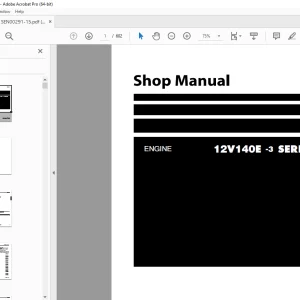Komatsu  ENGINE 12V140E-3 SERIES Shop Manual SEN00291-15 PDF
