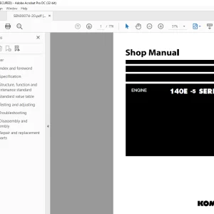Komatsu ENGINE 140E -5 SERIES SHOP MANUAL SEN00074-20 - PDF DOWNLOAD