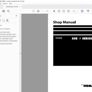 Komatsu ENGINE 88E-7 SERIES Shop Manual SEN06599-00 - PDF DOWNLOAD