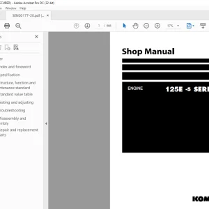 Komatsu ENGINE SEN00177-20 125E -5 SERIES Shop Manual SEN00177-20 - PDF DOWNLOAD