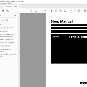 Komatsu Engine 170E -5 SERIES Shop Manual SEN00190-17 - PDF DOWNLOAD