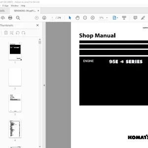 Komatsu Engine 95E-6 Series Shop Manual SEN06060-06 PDF