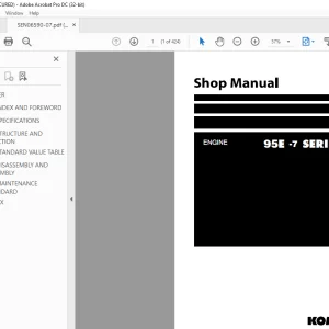 Komatsu Engine 95E -7 SERIES Shop Manual SEN06590-07 PDF