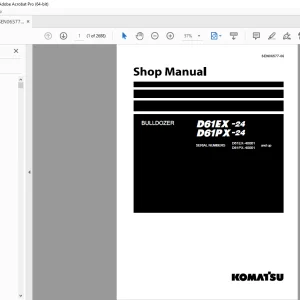 Komatsu Engine D61EX-24 D61PX-24 Series Shop Manual SEN06577-06 PDF