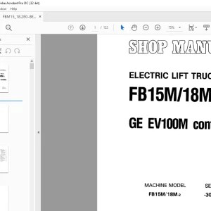 Komatsu FB15M/18M-2 ELECTRIC LIFT TRUCK Shop Manual - PDF DOWNLOAD