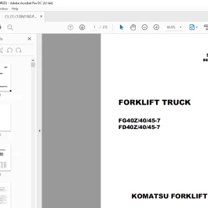 Komatsu FORKLIFT TRUCK FG40Z/40/45-7 FD40Z/40/45-7 Shop Manual BEC07C1-01 - PDF DOWNLOAD