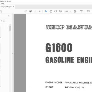 Komatsu G1600 Gasoline Engine Shop Manual - PDF DOWNLOAD