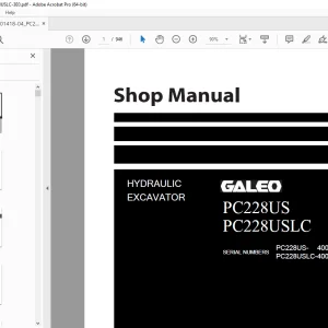 Komatsu GALEO PC228US-3E0,PC228USLC-3E0 Shop Manual UEN01418-04 PDF